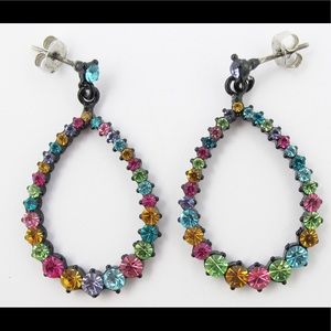 Multicolor Crystal Hoop Earrings